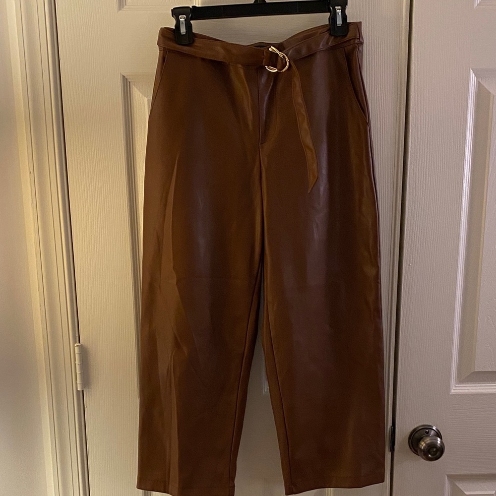 Marc New York Faux Leather Cropped Pants